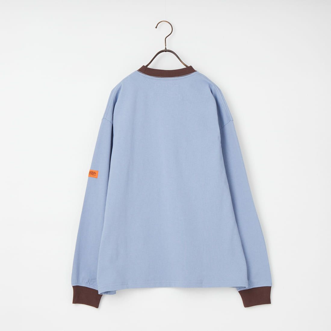UNIVERSAL OVERALL [ユニバーサルオーバーオール] 別注 ワンポイントロゴ刺繍 ロングスリーブTシャツ [U2613215IN-JF] BGRY/BRN