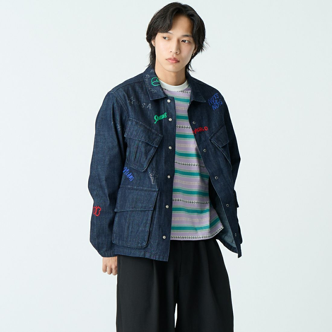 HELLO CALIF [ハローカリフ] デニムファティーグジャケット [661020] NAVY