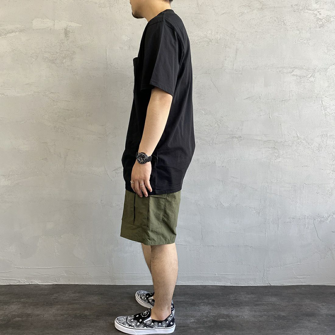 carhartt WIP [カーハートダブリューアイピー] ポケットTシャツ [I022091] 8900 BLACK &&モデル身長：170cm 着用サイズ:XL&&