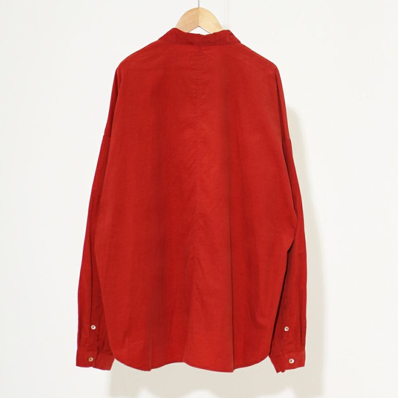 NOIR FABRIK [ヌワールファブリック] コーデュロイバルーンスリーブオープンカラーシャツ [JFCM-WA12-03] RED