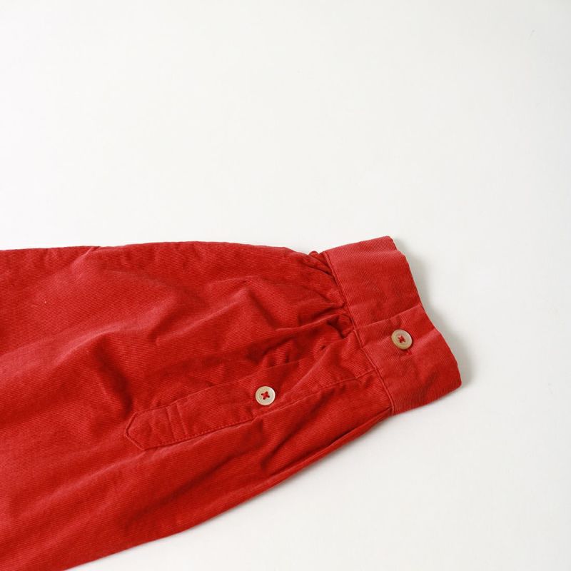 NOIR FABRIK [ヌワールファブリック] コーデュロイバルーンスリーブオープンカラーシャツ [JFCM-WA12-03] RED